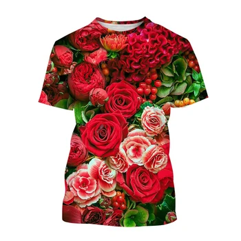 Новая модная гавайская футболка с цветочным 3D-принтом, мужские и женские летние повседневные футболки с короткими рукавами, топы