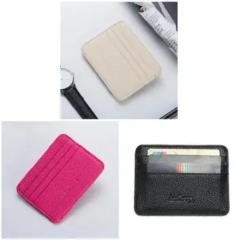 Модный женский тонкий минималистичный кошелек из искусственной кожи, держатель для кредитных карт, короткий кошелек