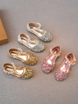 Сандалии для девочек; Летняя Новая детская обувь; Детская обувь; Обувь принцессы для девочек Среднего и большого размера; Хрустальные туфли