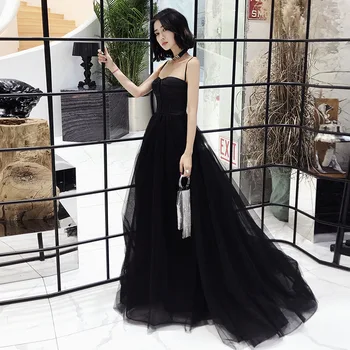 DSP Трапециевидное вечернее платье из тюля в виде сердечка с длинным женским черным ремешком, вечернее платье для торжественных случаев, платье для выпускного вечера