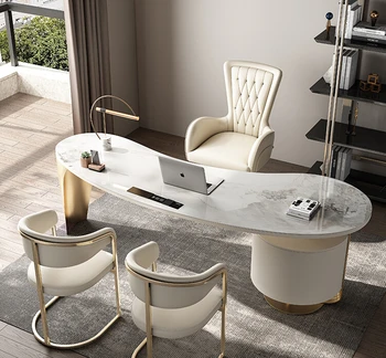 Рабочий стол: Современная простая гостиная, вилла, высококлассный офисный стол и стул, комбинированный письменный стол, компьютерный стол