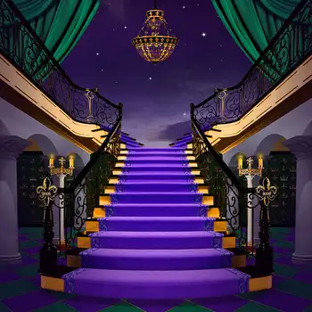 Лестница Марди Гра, маскарадные шторы, Дворцовый фон, виниловая ткань, высококачественная Компьютерная печать, фон для вечеринки