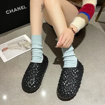 Новые зимние женские тапочки с бархатом для сохранения тепла, хлопчатобумажные тапочки Durian, милая повседневная модная верхняя одежда, теплая хлопчатобумажная обувь
