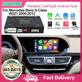 JUSTNAVI Автомобильный Мультимедийный Беспроводной Apple CarPlay Android Автоматический модуль Для Mercedes Benz S Class W221 NTG3.0 NTG3.5 2006-2012