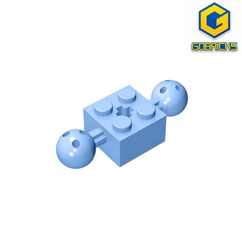 MOC PARTS GDS-977 Technical, модифицированный кирпич 2 x 2 с 2 шаровыми шарнирами и отверстием для оси, совместимый с игрушками lego 17114