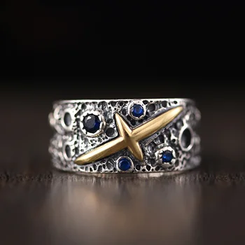 Тайское серебряное кольцо, универсальное и властное для мужчин и женщин, персонализированные аксессуары для пальцев в стиле ретро-хип-хоп 