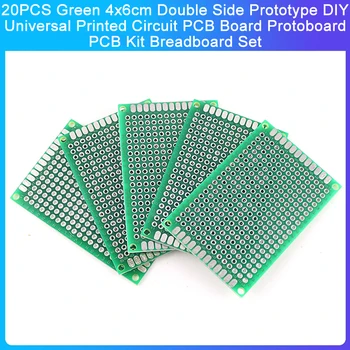 20ШТ Зеленый 4x6 см Двухсторонний прототип DIY Универсальная Печатная плата PCB Protoboard PCB Kit Набор макетов