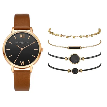 Женские кварцевые часы с кожаным ремешком, аналоговый браслет на запястье, мужские и женские часы в подарок