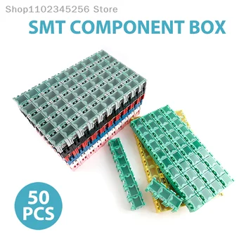 50 шт./компл. Контейнер для электронных компонентов SMD SMT, комплект мини-ящиков для хранения, настольный органайзер