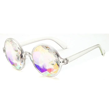3X Очки-калейдоскоп Для рейв-фестивалей и вечеринок Солнцезащитные очки с дифрагированными линзами-Прозрачный