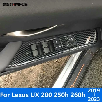 Для Lexus UX 200 250h 260h 2019-2021 2022 2023 Отделка Крышки Переключателя Стеклоподъемника Из Углеродного Волокна Внутри Рамы Подлокотника Автомобильные Аксессуары