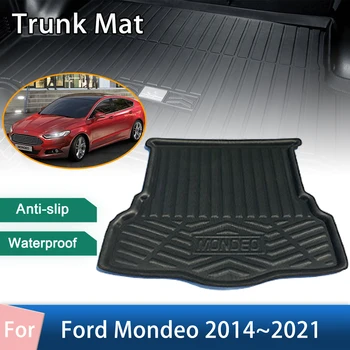 Грузовая накладка заднего багажника автомобиля для Ford Mondeo Fusion MK4 2013 ~ 2021 Водонепроницаемая Защита багажника, поддона, ковриков для пола в багажнике, аксессуаров