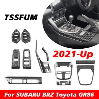 Для Subaru BRZ ZD8 Toyota GR86 ZN8, Наклейка из углеродного волокна В салоне автомобиля, Аксессуары для крышки панели переключения передач Центрального управления