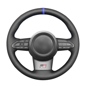 Сшитый Вручную Черный Чехол на Руль из Искусственной Кожи Toyota Yaris GR RZ 2020 2021 2022 Corolla 2023 Аксессуары для интерьера