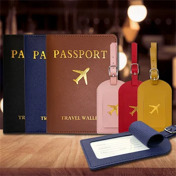 1 шт. Портативная багажная бирка из искусственной кожи, идентификационная бирка для чемодана, бирка для багажа, бирка для сумки, имя, идентификационный адрес, держатель загранпаспорта, карточка для путешествий