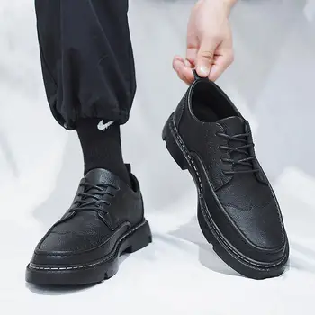 Кожаная Обувь Мужская 2023 г. Новая Модная Весенняя Дышащая Обувь для Мальчиков Модная Обувь Весенняя Обувь Для отдыха