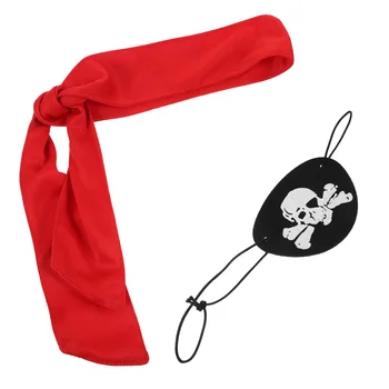 Пиратский тюрбан Аксессуары для костюмов, Вечерние принадлежности, Красная повязка на голову, украшения для Хэллоуина, Реквизит для взрослых мужчин, косплей