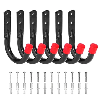 Сверхмощные гаражные крючки для подвешивания, 6 шт. гаражных крючков для удлинителя, инструмент с настенными анкерами и винтами