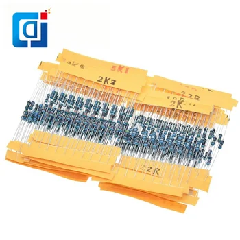 JCD 300 шт./ЛОТ Комплект металлопленочных резисторов мощностью 1/4 Вт, 1% Комплект резисторов Ассорти, Набор Сопротивлений 10-1 м Ом, по 30 значений в каждом 10 шт.