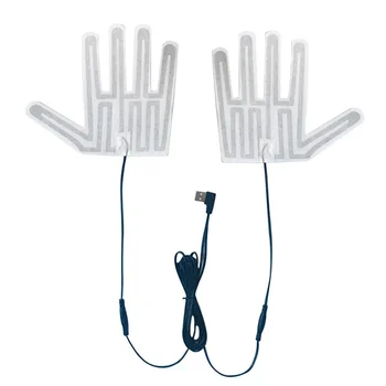 USB Перчатки с подогревом, зимние теплые перчатки с пятью пальцами, грелка, Электронагревательная пленка, нагревательный лист для перчаток для катания на лыжах и велосипеде