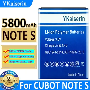Аккумулятор YKaiserin емкостью 5800 мАч для CUBOT NOTE S NOTES Bateria