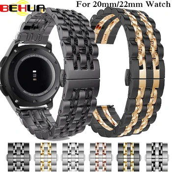 BEHUA 22 мм браслет для Huawei Watch 3 3 Pro Ремешок для часов Correa из нержавеющей стали для Samsung galaxy Watch 3 45 мм ремешок-браслет