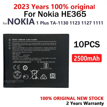 10ШТ HE365 HE 365 HE-365 2500 мАч для Nokia 1 Plus TA-1130 1123 1127 1111 Высококачественные аккумуляторы