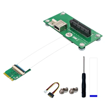 Кабель NGFF M.2 Key A/E для подключения карты PCIExpress USB2.0 с Удлинителем FPC 4Pin Power Magnetic Pad Вертикальная Установка