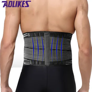 Поясничная поддержка AOLIKES, напряжение талии, боли в спине, поддерживающие эластичные ремни для занятий фитнесом, тяжелой атлетикой L, XL, XXL