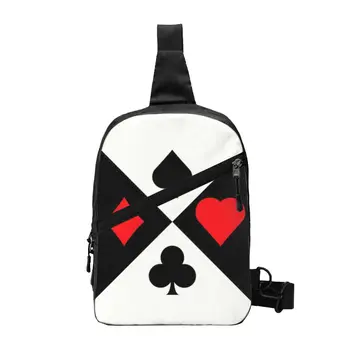 Сумка для покера в четырех костюмах, нагрудная сумка через плечо, мужская крутая карточная игра, плечевой рюкзак для путешествий