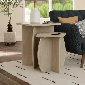 Набор из 2 минималистичных Прикроватных столиков, Деревянный стул из Светлого Дуба, Стул из розовой фанеры, Акриловый скандинавский стул, Металлический стул, Письменный стол ch
