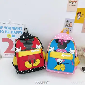 Новый детский рюкзак Disney с Микки Маусом и Минни из мультфильма Disney для школьников, модный рюкзак для девочек и мальчиков