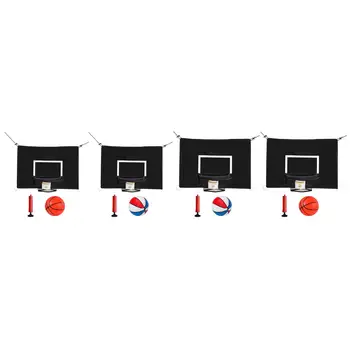 Мини-баскетбольное кольцо для батута с ограждением снаружи, спортивные игрушки для мальчиков и девочек, универсальная прочная баскетбольная подставка для погружения