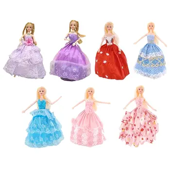Для кукольной одежды длиной 30 см, юбка со шлейфом, платье принцессы, вечернее платье, свадебное платье, аксессуары для кукольного декора, игрушки для ролевых игр для девочек