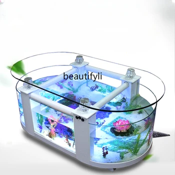 Большой Экологичный Чайный Столик Аквариум для рыб В Гостиной Аквариум Стеклянный Бытовой Стол Банка для Черепахи Средний Шкаф для телевизора