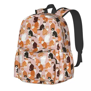 Рюкзак с рыжими кошками, женские Красивые Животные, Милые Прочные рюкзаки, повседневные школьные сумки, Дизайнерский рюкзак для улицы