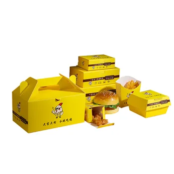 Подгонянный размер productCustom вне контейнера жареная курица быстрая упаковка бумажная коробка для доставки еды на вынос для ресторана