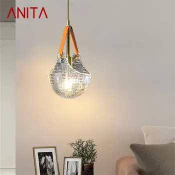 ANITA Nordic Латунный Подвесной Светильник LED Современный Простой Креативный Стеклянный Подвесной Светильник Для Домашней Столовой Декора Спальни