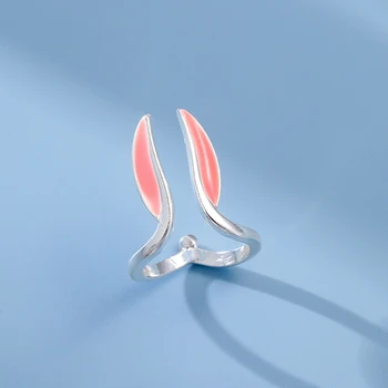 Модное кольцо с милым розовым кроликом для женщин, Милое Регулируемое кольцо в форме хвоста длинноухого кролика, ювелирные Аксессуары, подарок для друзей
