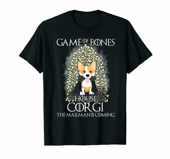 Game of Bones Забавная Футболка Corgi Love Pet Dog В подарок из 100% хлопка С Круглым вырезом, Летняя Повседневная Мужская Футболка С Коротким рукавом, Размер S-3XL