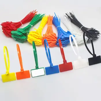 100шт Меток из проволочной сетки Easy Mark, самоблокирующихся застежек-молний, красочных меток, кабельных стяжек, кабельных меток, нейлоновых стяжек