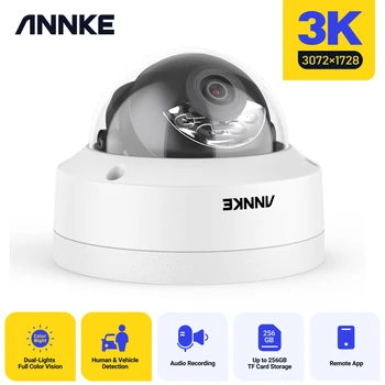 ANNKE 3K Двухсветовая PoE-Камера Безопасности наружного ИК-наблюдения ночного видения EXIR Камера наблюдения с Аудиозаписью Обнаружения автомобиля