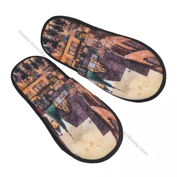 Меховые тапочки для женщин и мужчин, модные пушистые зимние теплые тапочки, европейская домашняя обувь с уличной росписью в старинном стиле
