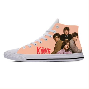 Высокие кроссовки Рок-группы Kinks, Мужская Женская Повседневная Обувь Для подростков, Кроссовки Для бега с 3D Принтом, Дышащая Легкая обувь
