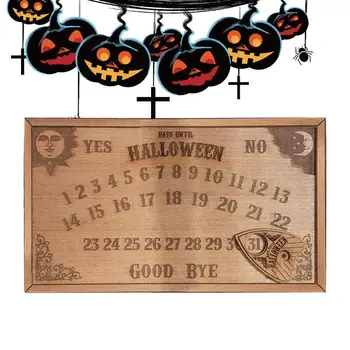 Деревянные Адвент-календари, Деревянный календарь обратного отсчета на Хэллоуин, Портативный настенный календарь обратного отсчета для дома, на стуле, на столе