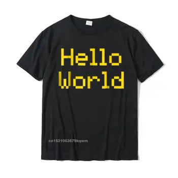 Футболка с надписью Hello World, футболка с программированием, хлопковая мужская футболка на день рождения, повседневные футболки оптом