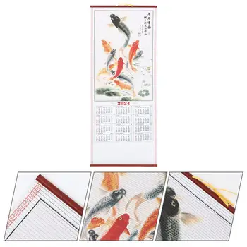 Китайский календарь с прокруткой, подвесной календарь, календарь года дракона