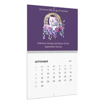 Забавный кошачий календарь на 2024 год Ежемесячный Настенный календарь с цветами для кошек на 2024 год Ежемесячный настенный календарь с кошками, Календари, Подарочные котята милой породы кошек