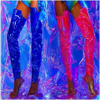 Красивый красочный чехол для ботинок с лазером, рейв-наряд для ночного клуба Gogo, обложки для выступлений сексуальных ди-джеев и певиц