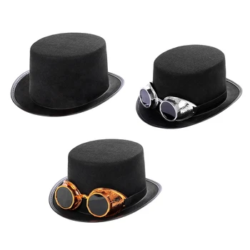 Мужская шляпа в стиле стимпанк, гей-цилиндр, шляпа, Готический стимпанк, мужской цилиндр, нескользящая шляпа, Карнавальный ночной клуб, прямая поставка